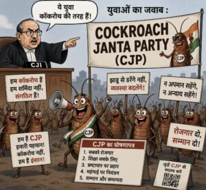 CJI की टिप्पणी से उठा बवाल, युवाओं ने बना डाली ‘Cockroach Janta Party’
