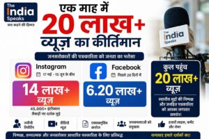 The India Speaks ने डिजिटल पत्रकारिता में रचा नया कीर्तिमान, एक माह में 20 लाख से अधिक व्यूज़