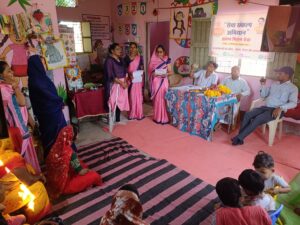 लेपा में आंगन मिलन सेवा कार्यक्रम, गर्भवती महिलाओं और बच्चों के पोषण पर दिया मार्गदर्शन